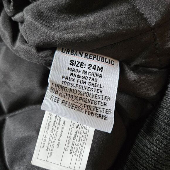 Urban Republic Black Fleece Bomber Jacket Size 18-24 Months - Picture 3 of 3